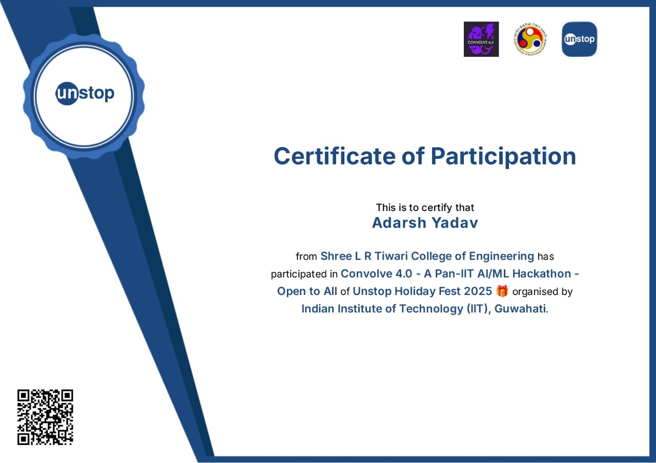 Adarsh Yadav | Full Stack Developer