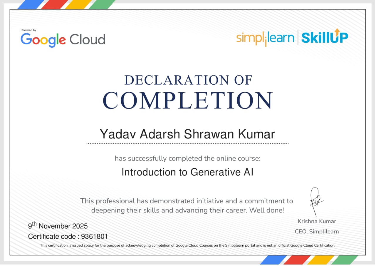 Adarsh Yadav | Full Stack Developer