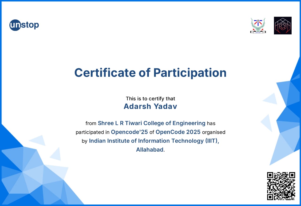 Adarsh Yadav | Full Stack Developer
